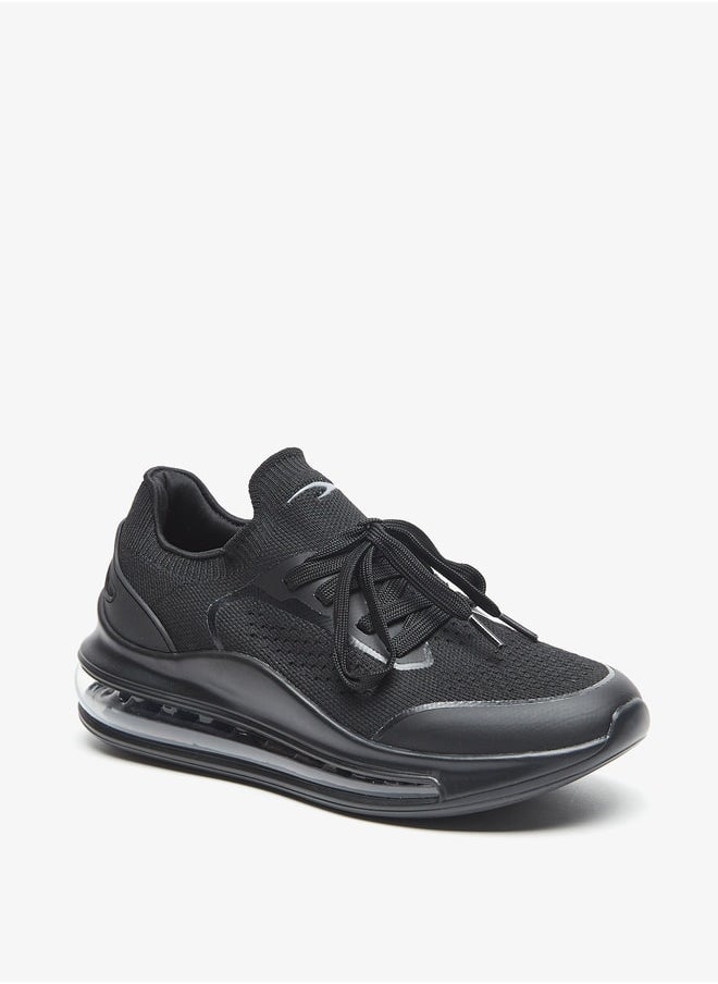 Dash Monotone Walking Shoes with Lace-Up Closure  - Image 1