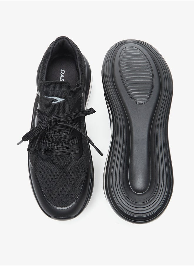 Dash Monotone Walking Shoes with Lace-Up Closure  - Image 4