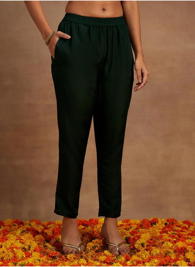 Libas Embroidered Kurta and Mid Rise Trouser with Dupatta Set by Styli  - Image 5