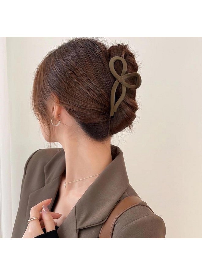 EPARTY 3 Pcs Bow Claw Clips Utmiga Elegant Butterfly Hair Clips Cute Large Crab Ponytail Accessories Acrylic Bowknot Hairpins Barrettes Headbands New Korean Bows Claws Matte Finish - Image 2