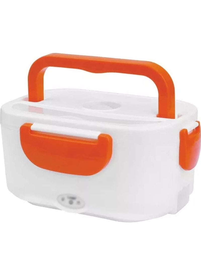 Lunch Box 2 in 1 Home Electric Heated Lunch Box Portable Bento Boxes Food Heater Rice Container Plug (Color : Orange) - Image 1
