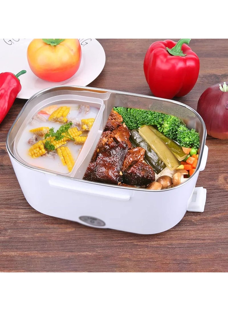 Lunch Box 2 in 1 Home Electric Heated Lunch Box Portable Bento Boxes Food Heater Rice Container Plug (Color : Orange) - Image 4