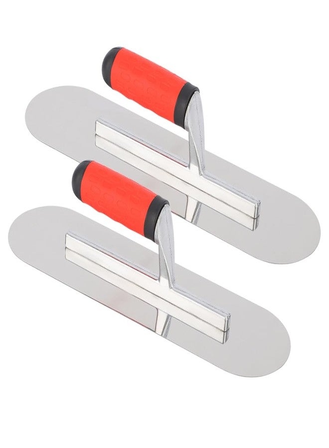 ESreake 2Pcs Pool Trowel Set Stainless Steel Concrete Tools, Large Size Includes 16'' x 4'', 14'' x 4'' Masonry Hand Tool with Soft Grip Handle, Lightweight,Plastering Trowel for Drywall Plastering - Image 3