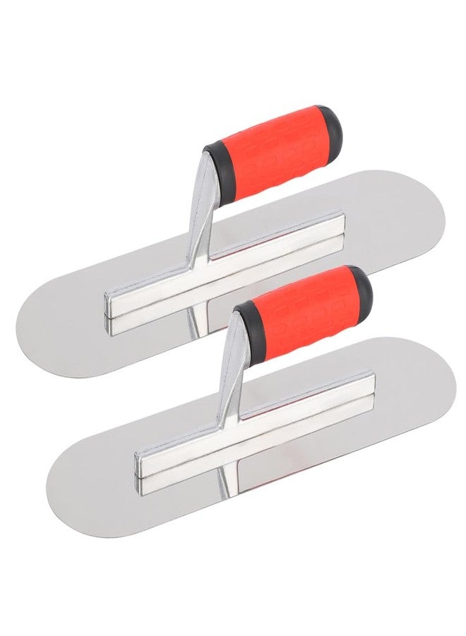 ESreake 2Pcs Pool Trowel Set Stainless Steel Concrete Tools, Large Size Includes 16'' x 4'', 14'' x 4'' Masonry Hand Tool with Soft Grip Handle, Lightweight,Plastering Trowel for Drywall Plastering - Image 1