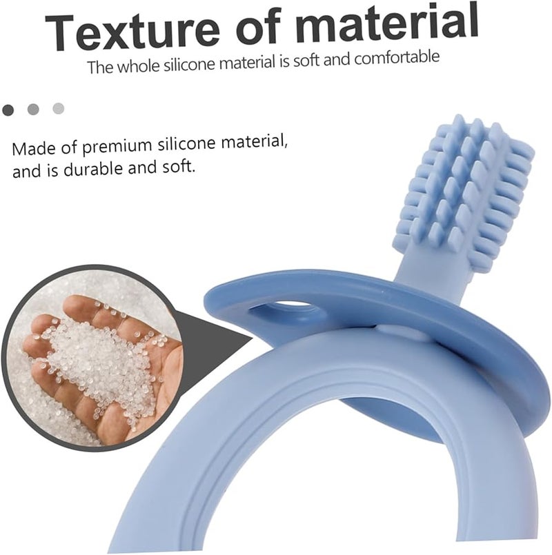 FRCOLOR 4 حزمة فرشاة أسنان سيليكون للأصابع لحديثي الولادة لتنظيف اللسان مقبض غير قابل للانزلاق - Image 3