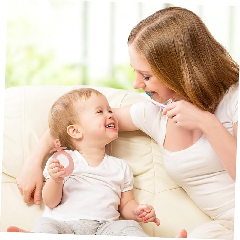 FRCOLOR 4 حزمة فرشاة أسنان سيليكون للأصابع لحديثي الولادة لتنظيف اللسان مقبض غير قابل للانزلاق - Image 5