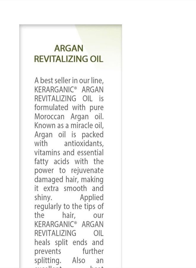 kerarganic KERATIN TREATMENT - ARGAN REVITALIZING OIL - 2OZ - Image 2