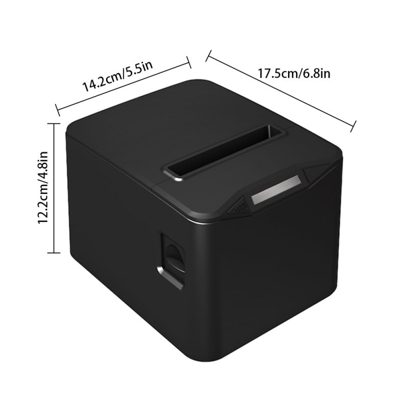 Bisofice Portable Thermal Receipt Printer - 80mm Paper Width 220mm/Sec Print Speed Auto Cutter USB & LAN Connectivity for Retail Stores Cafés Restaurants - Image 2