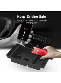 for Chevy Silverado Accessories Wireless Charger Center Console Organizer Tray for Chevy Silverado & GMC Sierra 1500 (2019-2022), 2500HD / 3500HD (2020 2021 2022 2023)