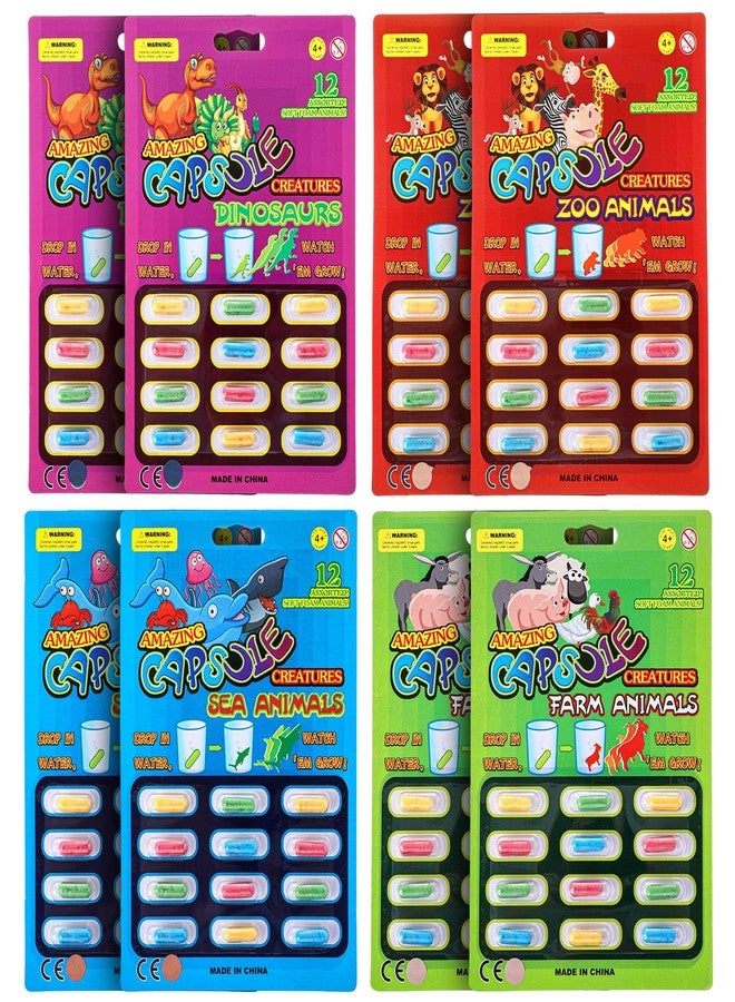 Gejoy 8 Pieces Water Capsules Water Animals Dinosaur Unicorn Sea Creature Party Cognition Sponge Pills Bath Expanding Foam Animal Capsules - Image 1