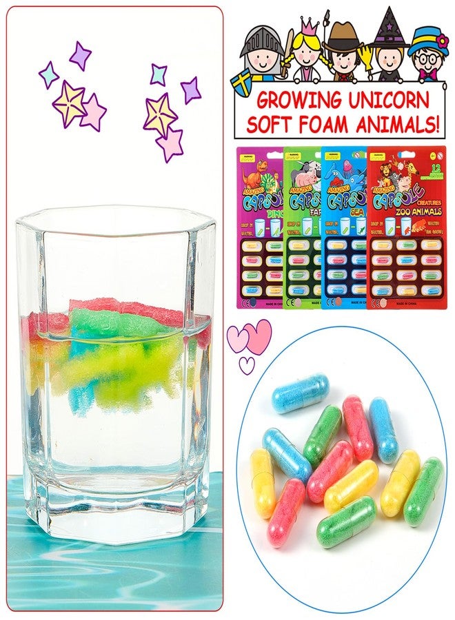 Gejoy 8 Pieces Water Capsules Water Animals Dinosaur Unicorn Sea Creature Party Cognition Sponge Pills Bath Expanding Foam Animal Capsules - Image 3