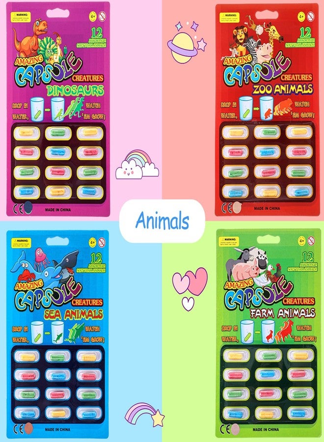 Gejoy 8 Pieces Water Capsules Water Animals Dinosaur Unicorn Sea Creature Party Cognition Sponge Pills Bath Expanding Foam Animal Capsules - Image 5