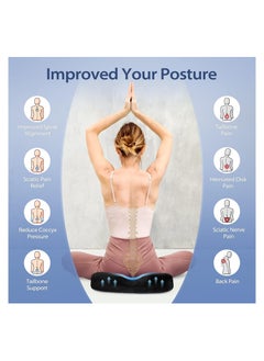 SYOSI Memory Foam Seat Cushion, Massage Seat Cushion, Anti Hemorrhoids Cushion, Hip Push Up, Yoga Orthopedic, Comfort Foam Tailbone Pillow, Car Office Chair Seat Cushion Pad (BLACK)  - Image 2