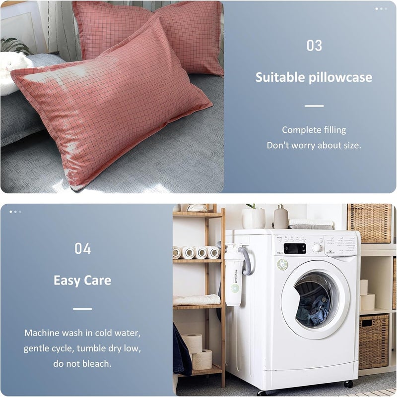 LEFAFA 4 Piece Duvet Cover Set - Ultra Soft Microfiber Comforter Cover with Zipper Closure and 2 Pillow Cases (Pink, 200x230cm) - Image 3