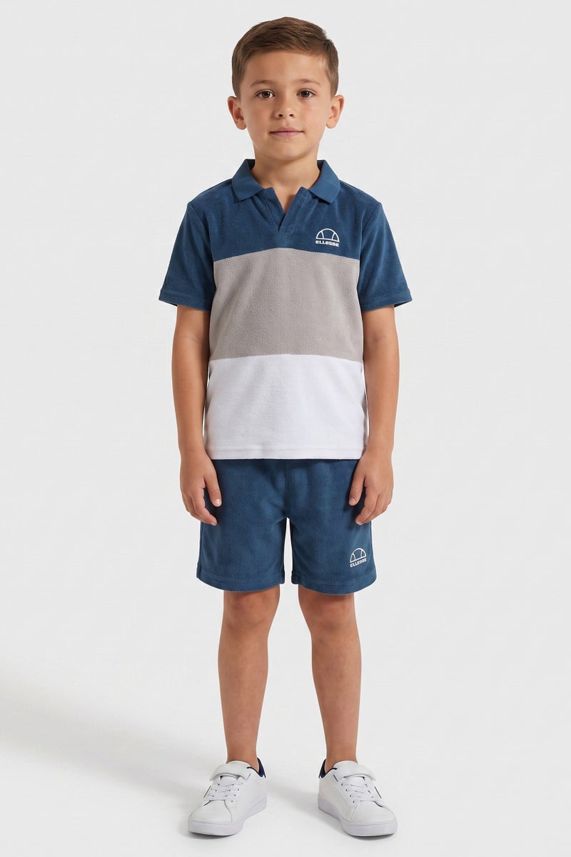 Ellesse Kids Boy 2 Piece Brand Logo Polo Shirt And Shorts Set, Multicolor - Image 1