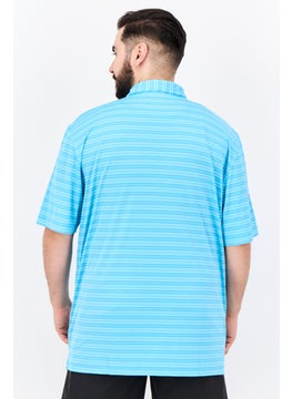 Greg Norman Men Sportswear Fit Short Sleeve Outdoor Polo Shirt, Blue  - Image 3