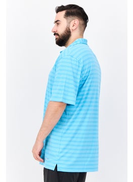 Greg Norman Men Sportswear Fit Short Sleeve Outdoor Polo Shirt, Blue  - Image 2