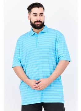 Greg Norman Men Sportswear Fit Short Sleeve Outdoor Polo Shirt, Blue  - Image 1