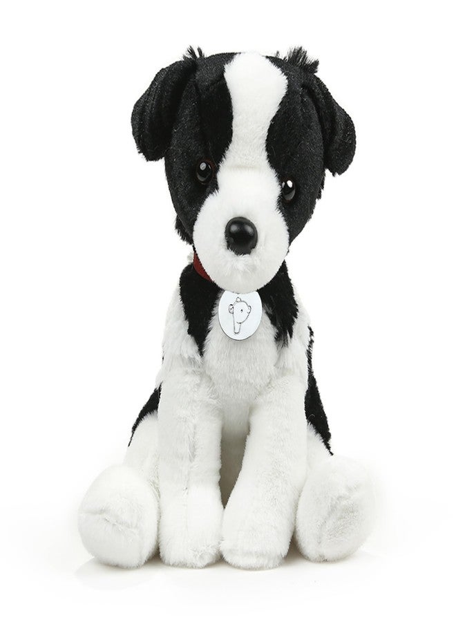 Plushland Realistic Stuffed Dog Stuffed Animals Plush Toys Collar, Premium Pawpal Stuffed Plush Puppy Cats and Dogs Toy for Boys and Girls 8 Inches (Border Collie with Collar) - Image 1