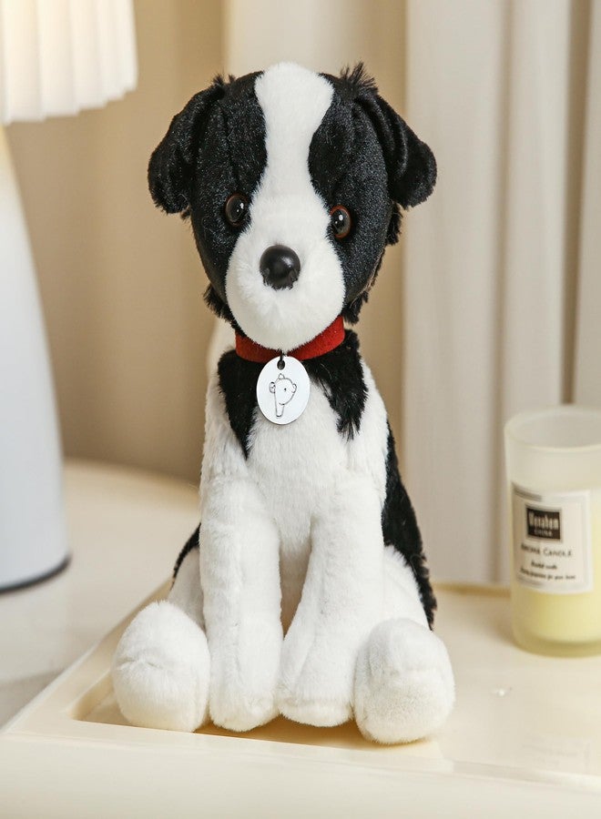 Plushland Realistic Stuffed Dog Stuffed Animals Plush Toys Collar, Premium Pawpal Stuffed Plush Puppy Cats and Dogs Toy for Boys and Girls 8 Inches (Border Collie with Collar) - Image 4