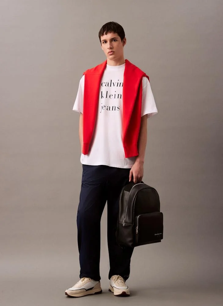 Calvin Klein Jeans Logo Detailed Top Handle Zip Over Backpack