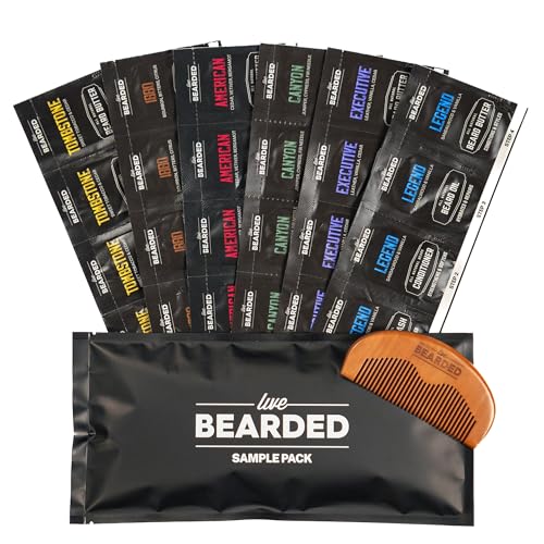 Live Bearded Beard Oil and Butter Grooming Kit Sample Pack with Comb Bonus Gift  AllNatural Ingredients Shea Argan Jojoba  Growth Support  Made in the USA