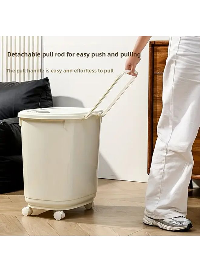 Heavy Duty Pet Food Storage Bucket 20kg 44lb White Buckle Blue 18 20 Catties With Wheels Airtight Moisture Proof Container For Dog Cat Food Multi Pet Household Space Saving Secure Lid Durable - Image 1