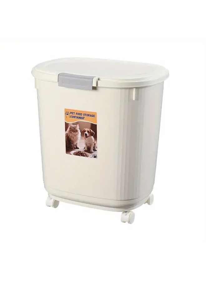 Heavy Duty Pet Food Storage Bucket 20kg 44lb White Buckle Blue 18 20 Catties With Wheels Airtight Moisture Proof Container For Dog Cat Food Multi Pet Household Space Saving Secure Lid Durable - Image 4
