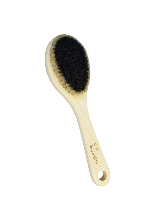IPPINKA Japanese Body Brush for Dry Brushing, Exfoliation, Cellulite Treatment, Medium Handle - Image 1