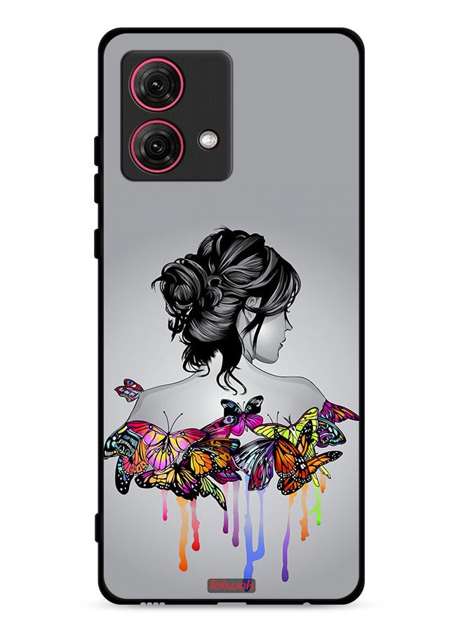 Tolwak Motorola Moto G84 5G Protective Case Cover Butterflies And Girl Abstract Art - Image 1