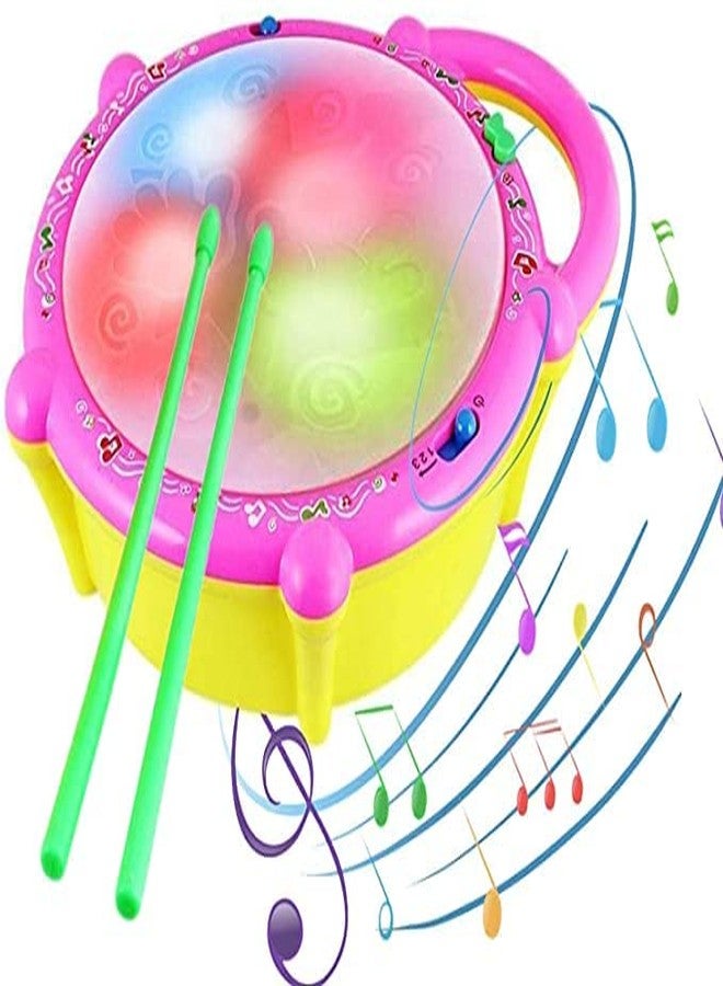 BRIJBAZAAR Flash Musical Drum, Flash Drum with 3D Lights, Flash Drum Series, Music Baby Toy for 2 3 4 Year Kid Boy Girl - Image 1