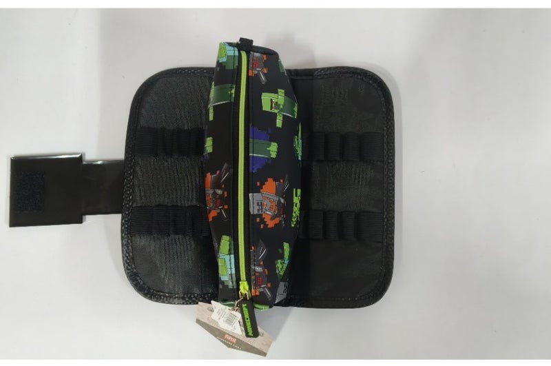 عام حقيبة أقلام كرتونية كبيرة السعة لطلاب المرحلتين الابتدائية والمتوسطة، حقيبة قرطاسية للأطفال بتيمة ماينكرافت، مقلمة أقلام محمولة بسحاب. - Image 3