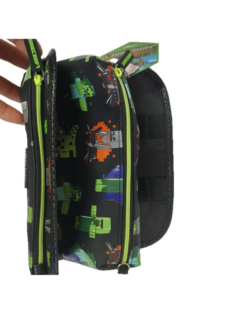 عام حقيبة أقلام كرتونية كبيرة السعة لطلاب المرحلتين الابتدائية والمتوسطة، حقيبة قرطاسية للأطفال بتيمة ماينكرافت، مقلمة أقلام محمولة بسحاب. - Image 5