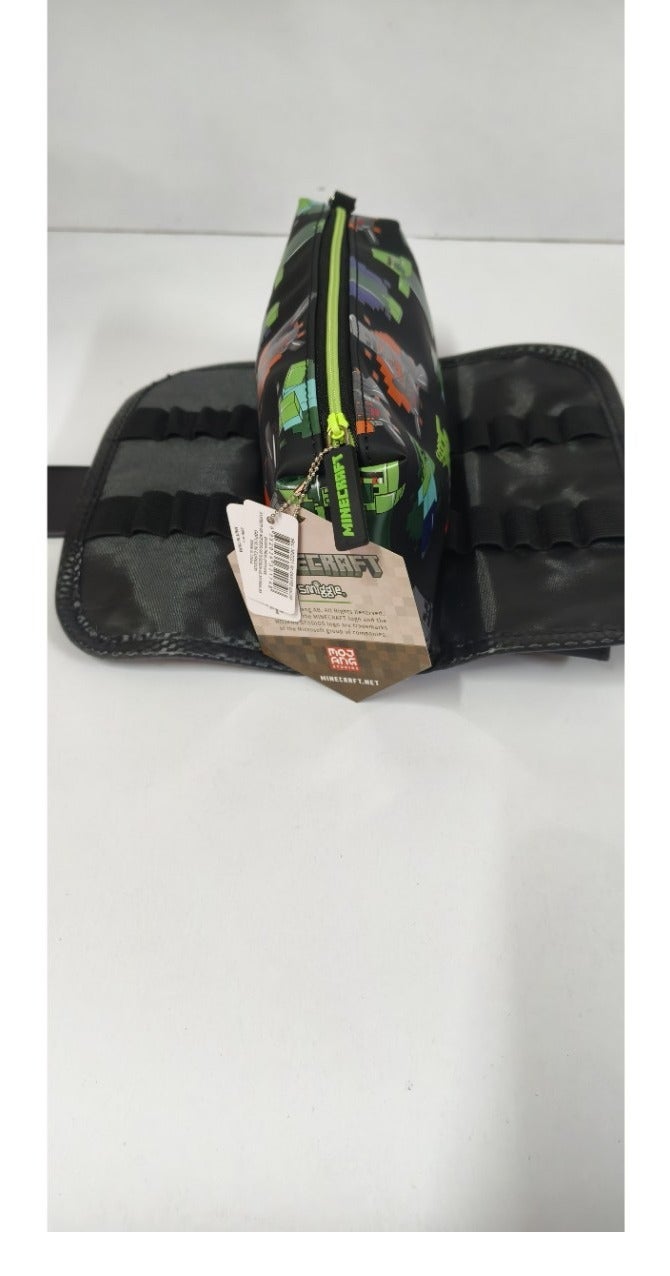 عام حقيبة أقلام كرتونية كبيرة السعة لطلاب المرحلتين الابتدائية والمتوسطة، حقيبة قرطاسية للأطفال بتيمة ماينكرافت، مقلمة أقلام محمولة بسحاب. - Image 4