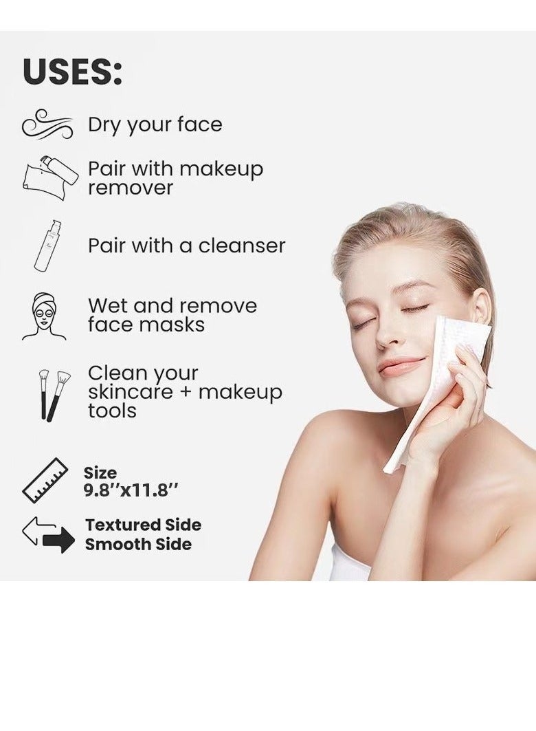 Generic 50 PCS cotton pad,Max size disposable face towel，Makeup Cotton Pads, Facial Cleansing Towel, Double-Side Save Water Soft Gentle Makeup Tools （50PCS) 9.8inch x 11.8 inch  - Image 2