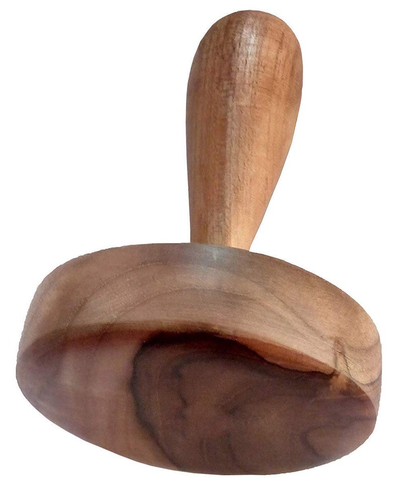 Nohunt NOHUNT Handmade Mango Wood Kitchen Tool Hand Masher Roti SekniSekhni Wooden Chapati Press Traditional Roti Fluffer for Cooking Easy to Use Perfect for Fluffy Paranthas  - Image 2