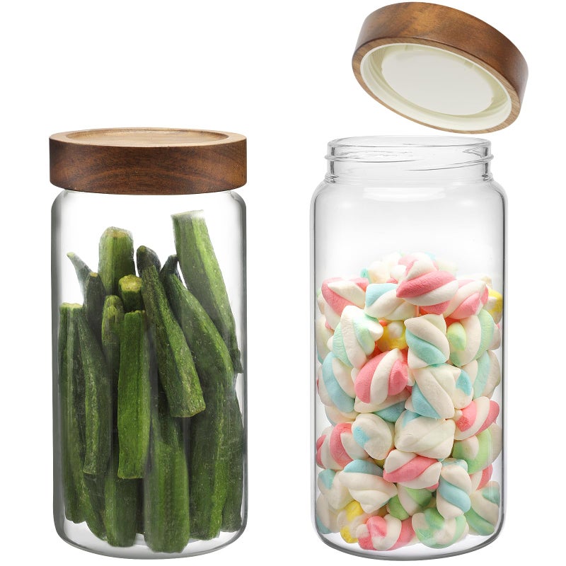 Patoper Glass Jar with Screw Top Lid 37oz Borosilicate Glass Spice Jars Seasoning Containers Kitchen Glass Food Storage Canisters for Pantry Liquid Tea Bath Salts Fermenting - Image 1