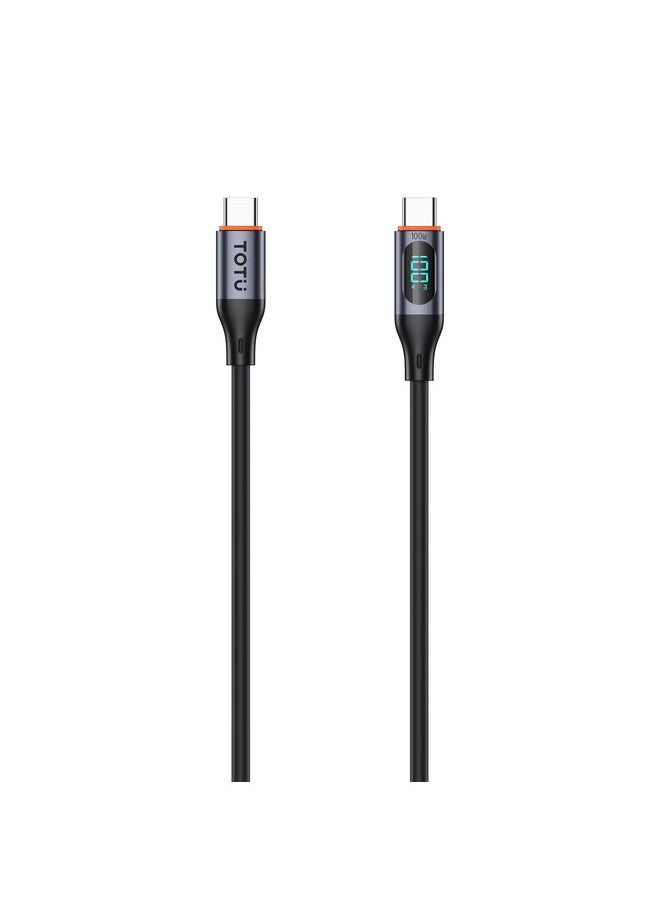 Totu TOTU CB-7-CC 100W USB-C / Type-C to Type-C Digital Display Fast Charging Silicone Cable, Length: 1m(Black)  - Image 1