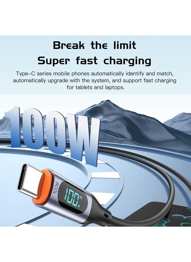 Totu TOTU CB-7-CC 100W USB-C / Type-C to Type-C Digital Display Fast Charging Silicone Cable, Length: 1m(Black)  - Image 4
