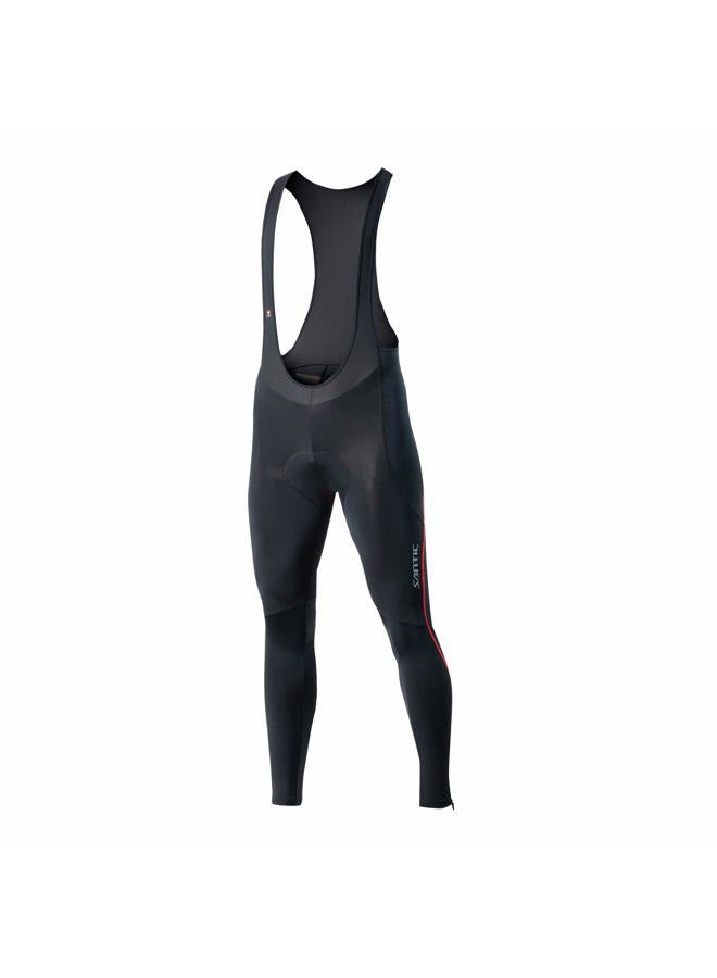 Santic Cycling Bib Tights Men Padded Cycling Bib Pants Long Padded with Pocket, With-pocket Red, S - Image 1