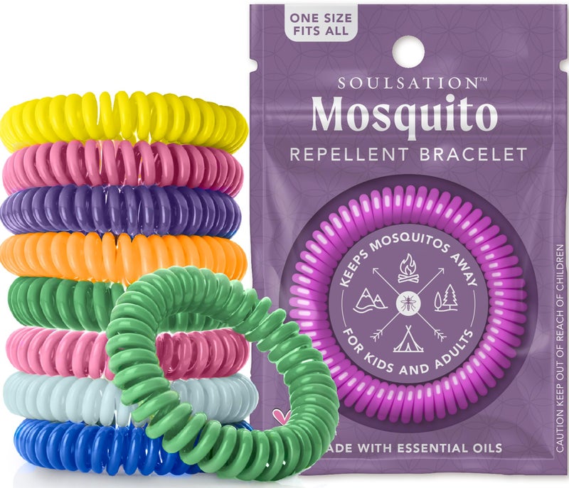 SOULSATION SoulSation 25 Pack Mosquito Repellent Bracelets DEETFree for Kids Adults Individually Wrapped Bands 