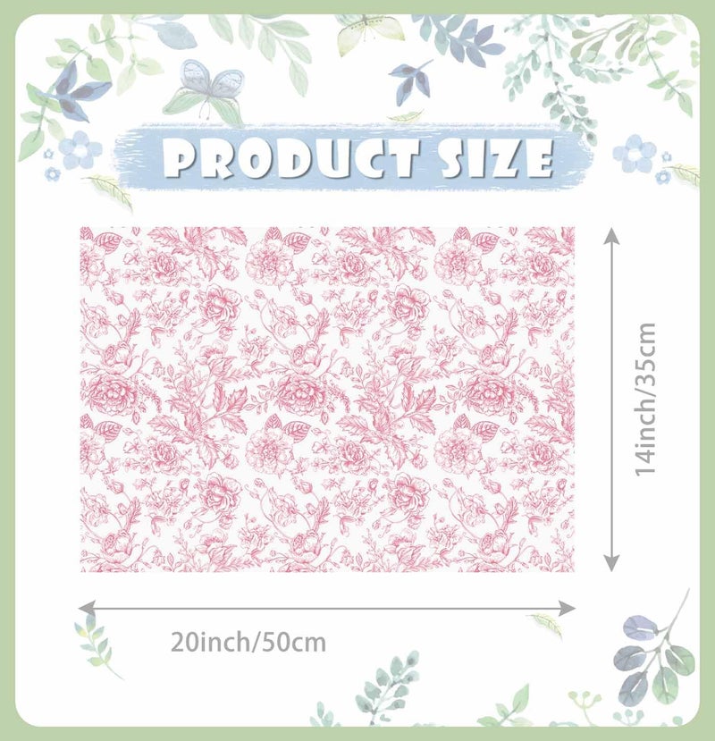 MUNILAIL 100 Sheets Pink Floral Tissue Paper 14 x 20 Inches Flower Tissue Paper for Gift Bags Vintage Floral Gift Paper Tissue for Birthday Gift Packing Crafts - Image 2