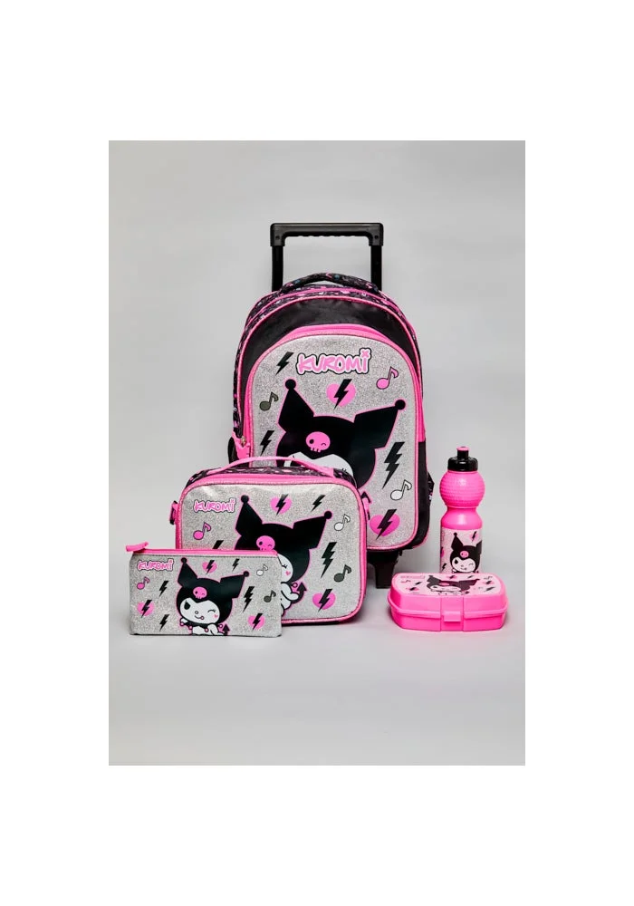 أر أند بي 5 Pack Kuromi Print Trolley Backpack Set - 16"