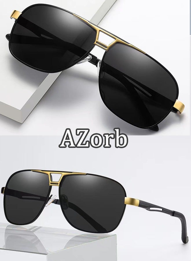 AZorb Polarized Aviator Sunglasses Men Metal Frame Men's Sunglasses Classic Women Sun Glassess Eye UV Protection Shades for Driving Fishing Outdoor - Image 3