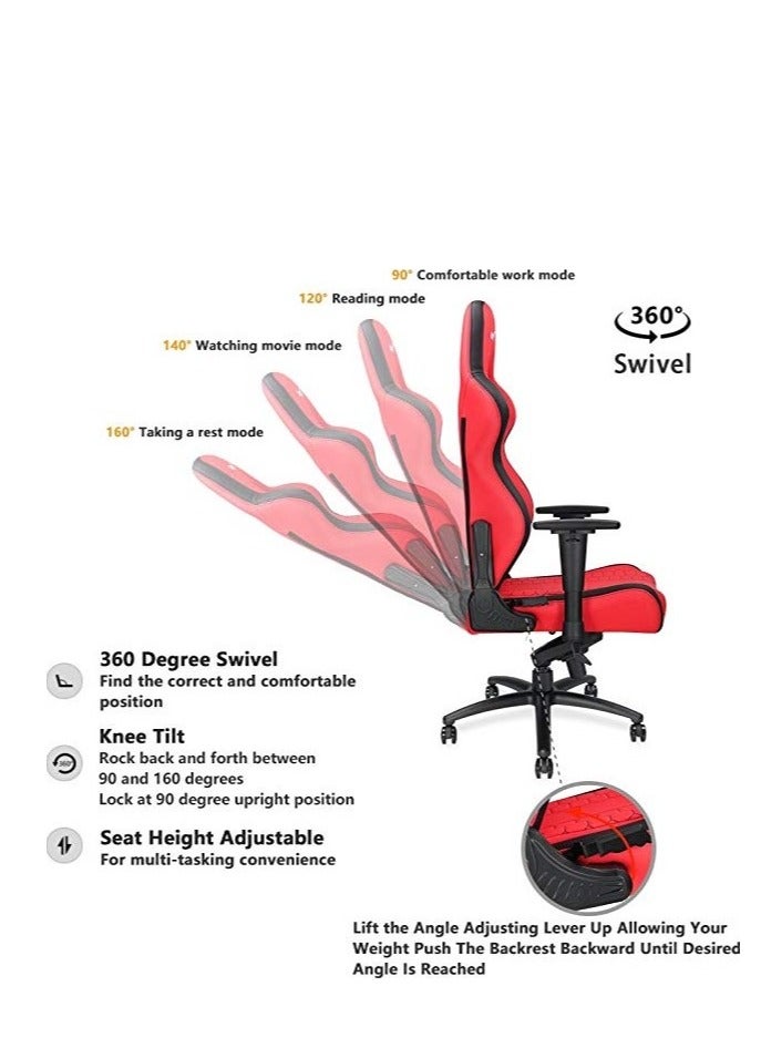 أندا سيت Anda Seat Spirit King Series Gaming Chair , Red & Black | AD4XL-05-RB-PV  - Image 3