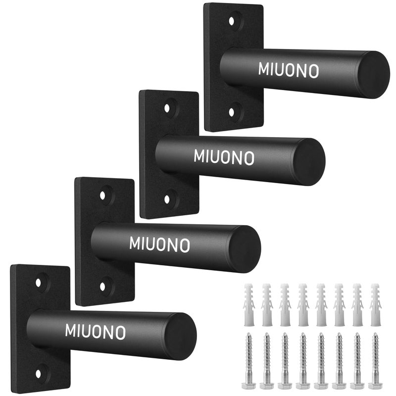 MIUONO Weight Plate Holder, Wall Mounted Weight Rack Storage for 2" Olympic Weight Plate, 4 Pack Home Gym Organizer (Upgraded Larger Screws) - Image 1