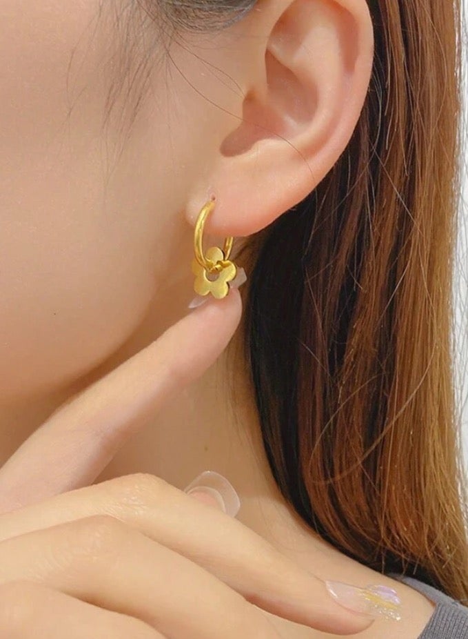 18k Gold Plated Stainless Hoops Steel Earrings For Women - Image 2