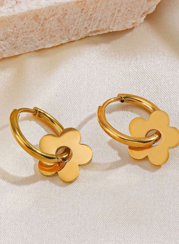 18k Gold Plated Stainless Hoops Steel Earrings For Women - Image 3