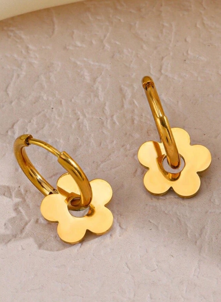 18k Gold Plated Stainless Hoops Steel Earrings For Women - Image 4