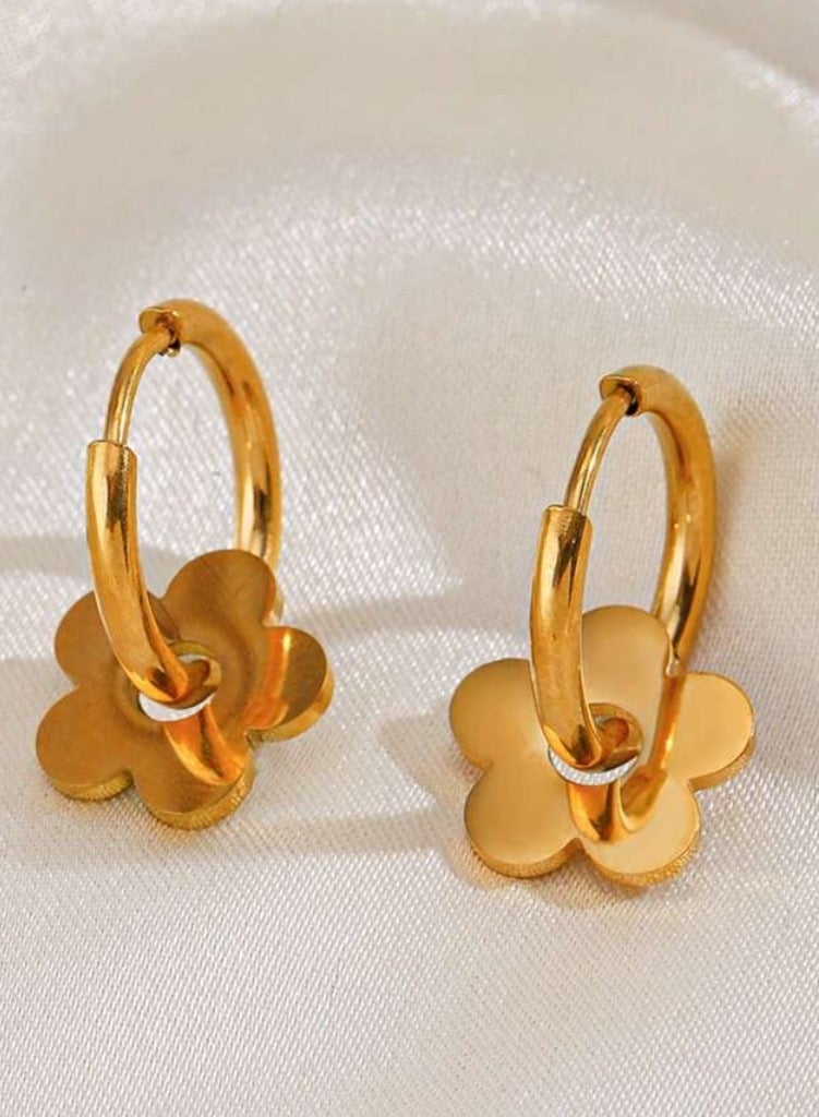 18k Gold Plated Stainless Hoops Steel Earrings For Women - Image 5